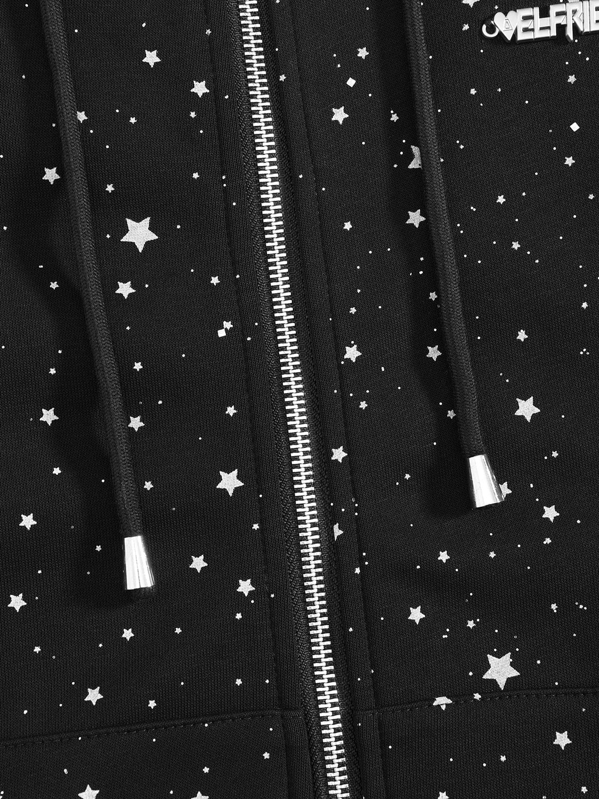 Bunny Ear Zip Up Hoodie Black - Aelfric Eden