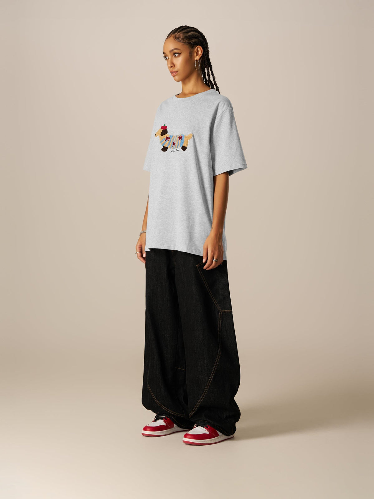 Cartoon Dog Tee Grey - Aelfric Eden