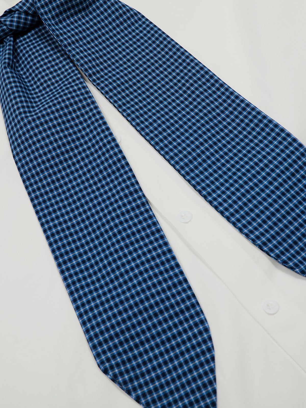 Plaid Necktie Shirt White - Aelfric Eden