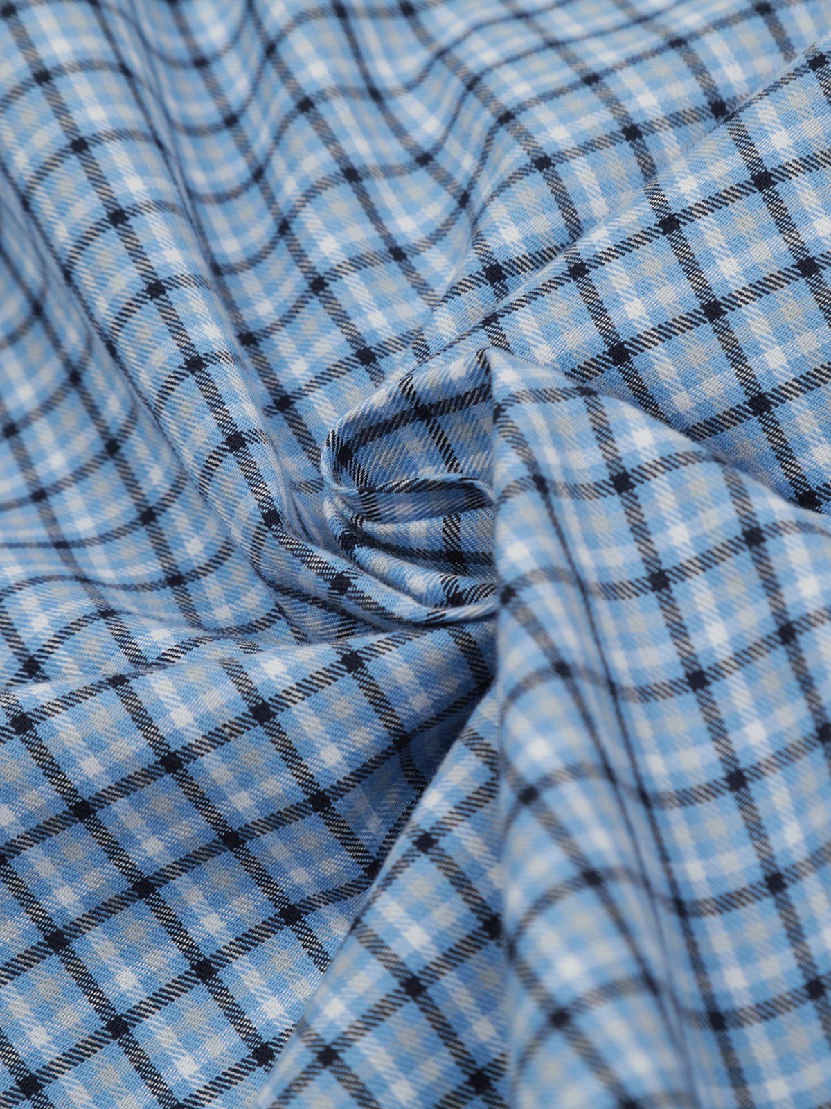 Plaid Layered Long Sleeve Shirt Blue - Aelfric Eden