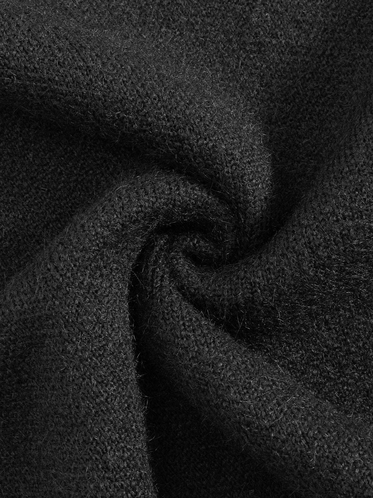 Faux Layer Polo Knit Sweater Black - Aelfric Eden