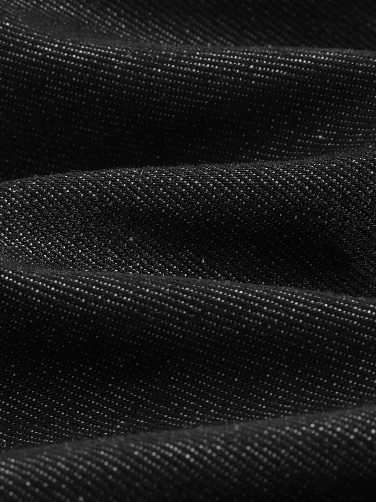 Metal Button Raw Baggy Barrel Jeans Black - Aelfric Eden