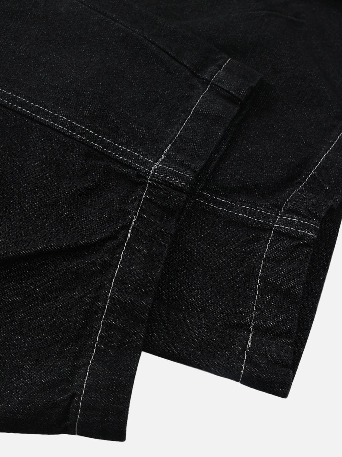 Wrinkle Baggy Barrel Jeans Black - Aelfric Eden