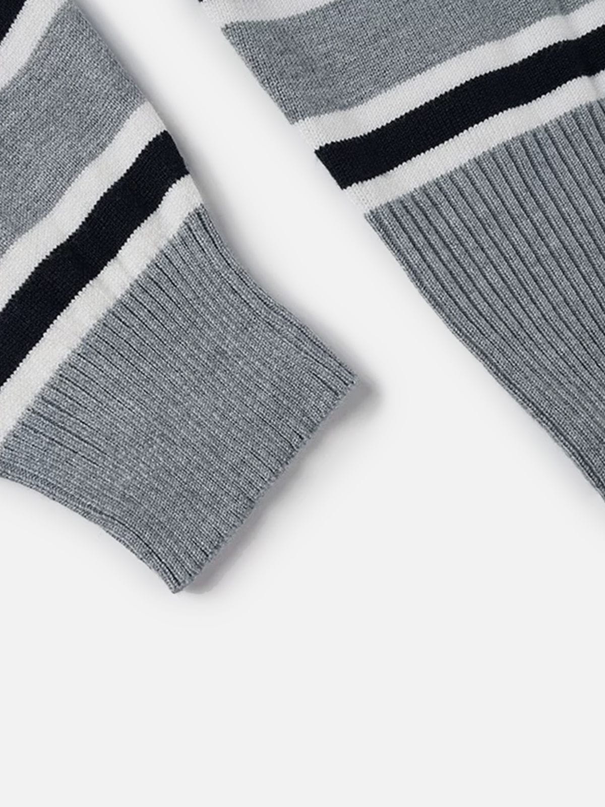 Striped Off-The-Shoulder Sweater Grey - Aelfric Eden