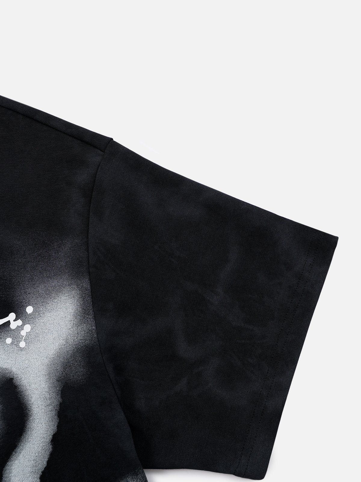 Abstract Print Washed Tee Black - Aelfric Eden