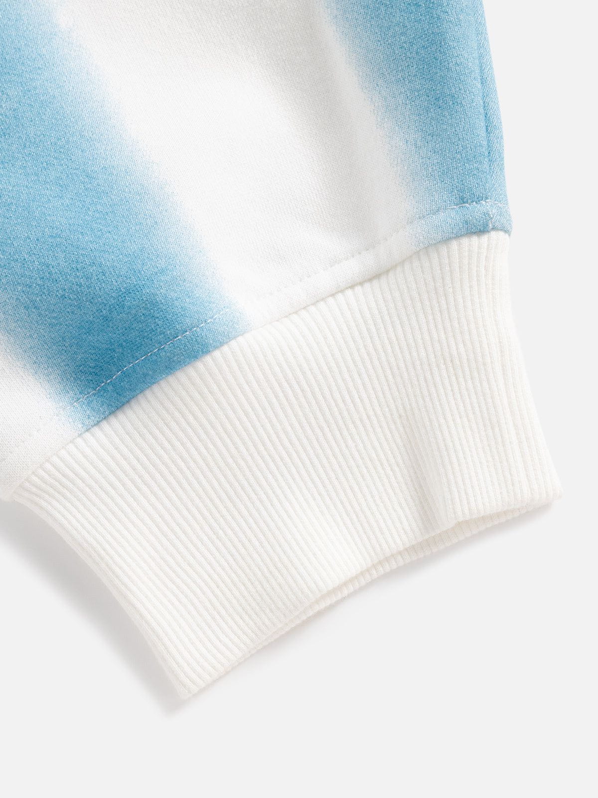 77 Stripe Patchwork Print Sweatshirt Blue - Aelfric Eden