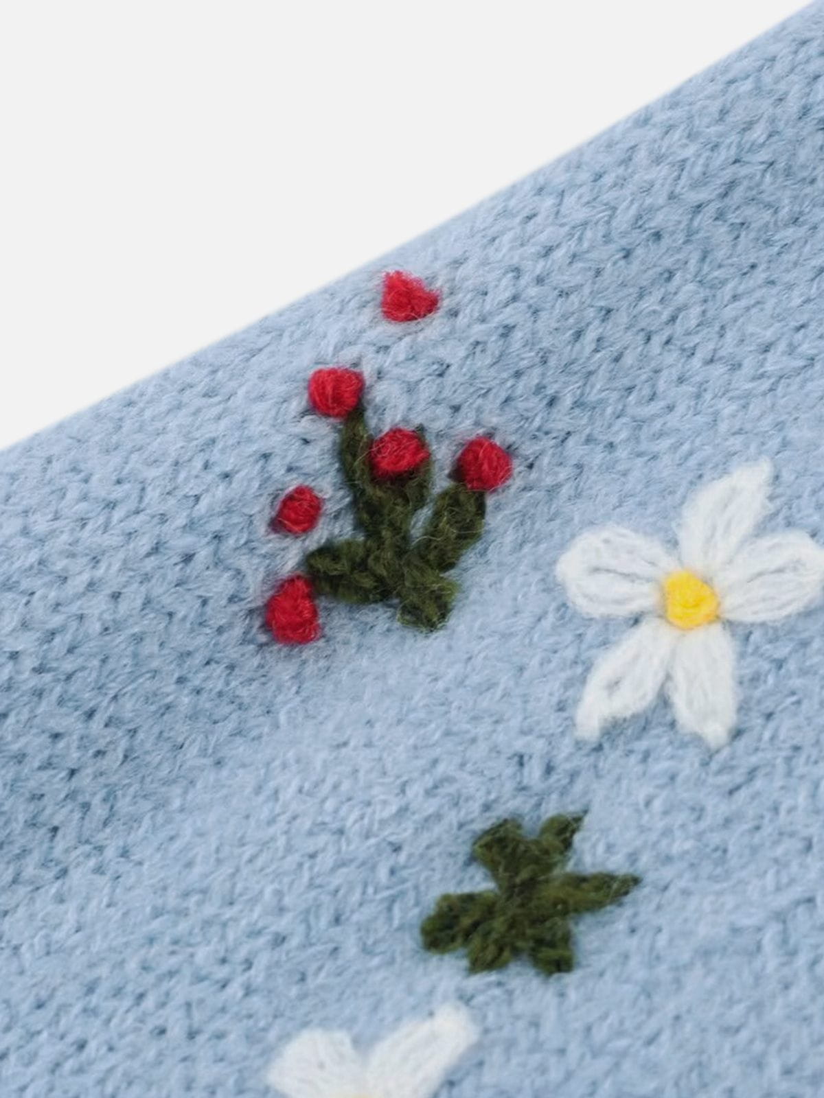 Floral Embroidery Cardigan Blue - Aelfric Eden