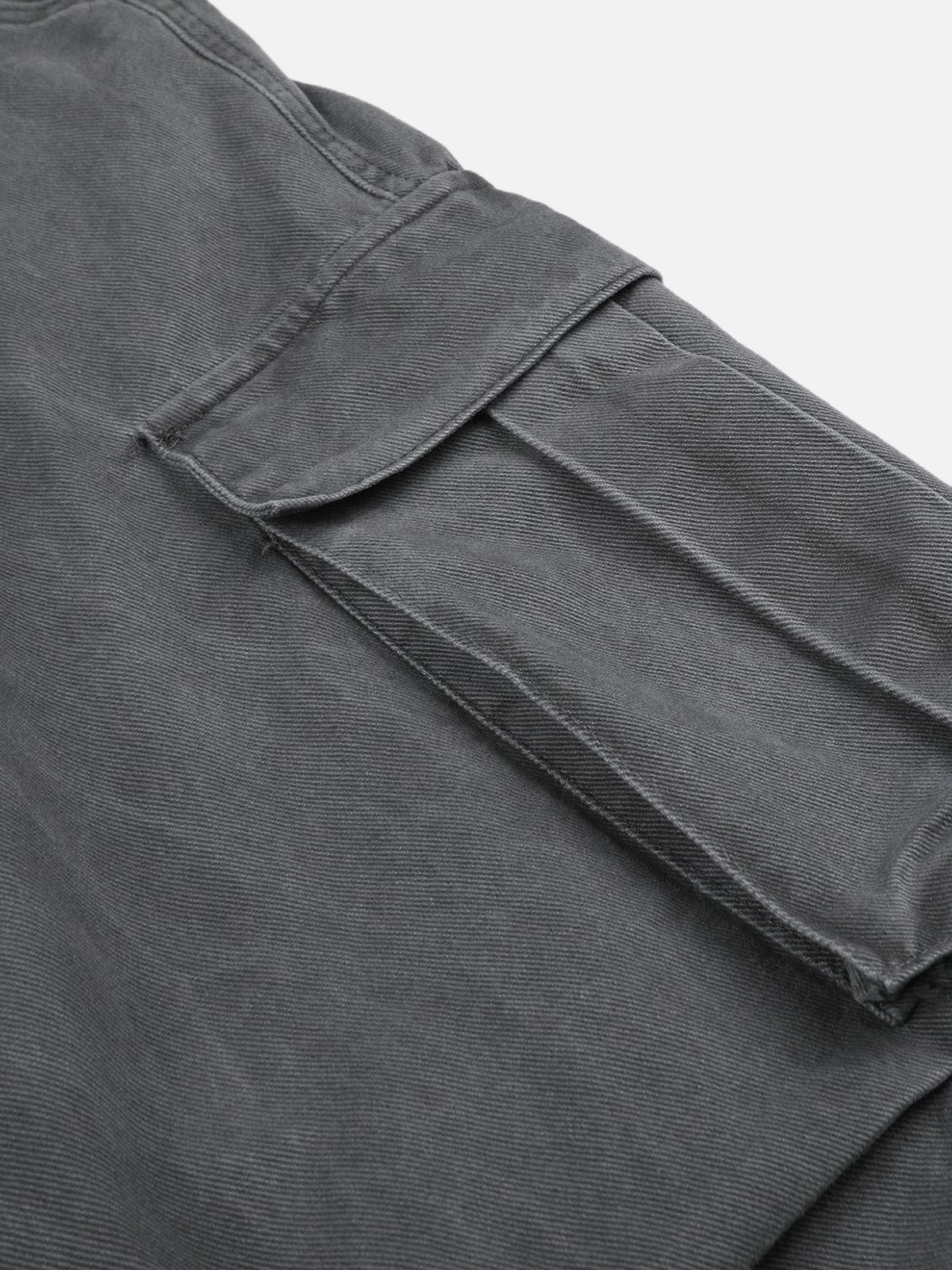 Belt Print Baggy Barrel Pants Grey - Aelfric Eden
