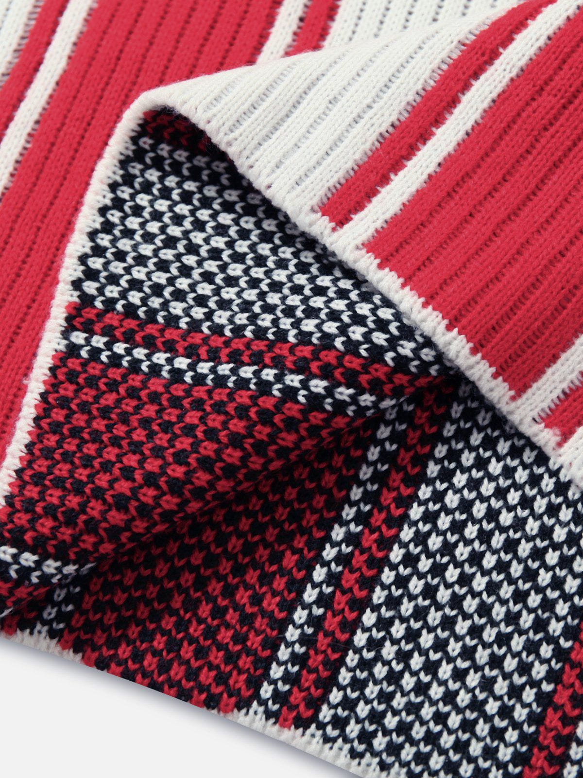 Number Stripe Graphic Knit Tee Red - Aelfric Eden