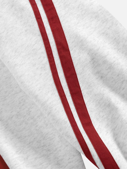 Boxy Contrast Stripe Zip Up Hoodie Grey - Aelfric Eden