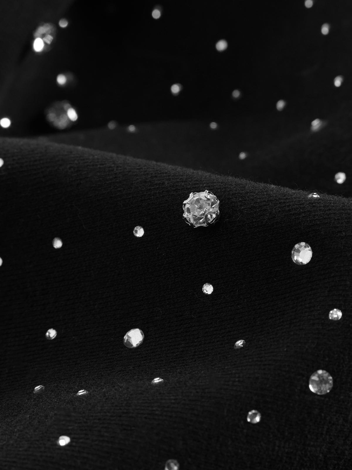 Rhinestone Pullover Hoodie Black - Aelfric Eden