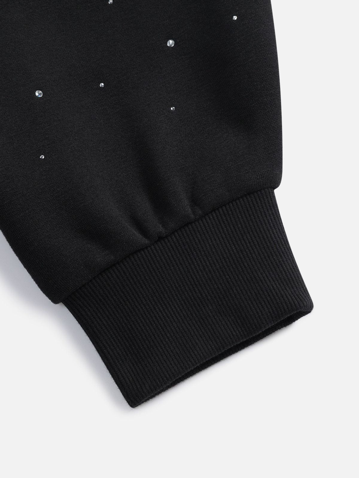 Rhinestone Pullover Hoodie Black - Aelfric Eden