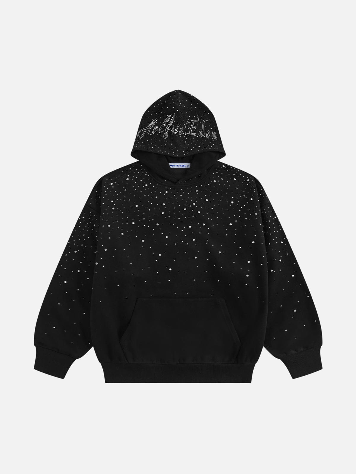 Rhinestone Pullover Hoodie Black - Aelfric Eden