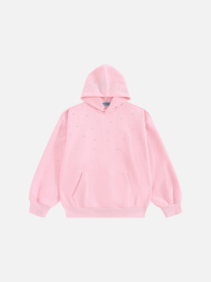 Rhinestone Pullover Hoodie Black - Aelfric Eden