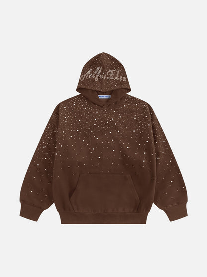 Rhinestone Pullover Hoodie Black - Aelfric Eden