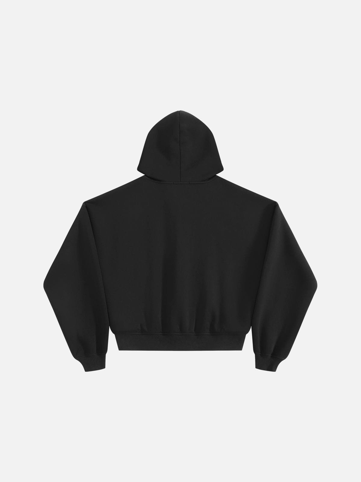 Boxy Fireman Clasp Zip Up Hoodie Black - Aelfric Eden