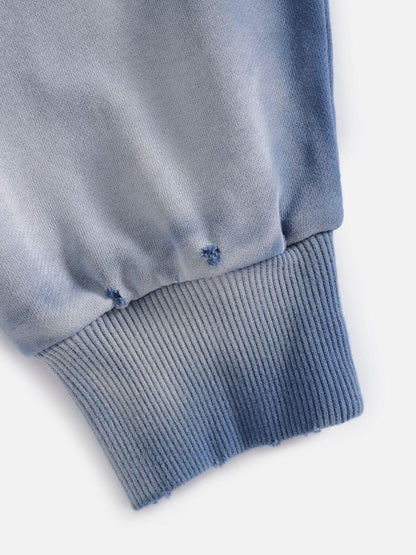 Badge Boxy Zip Up Hoodie Blue - Aelfric Eden