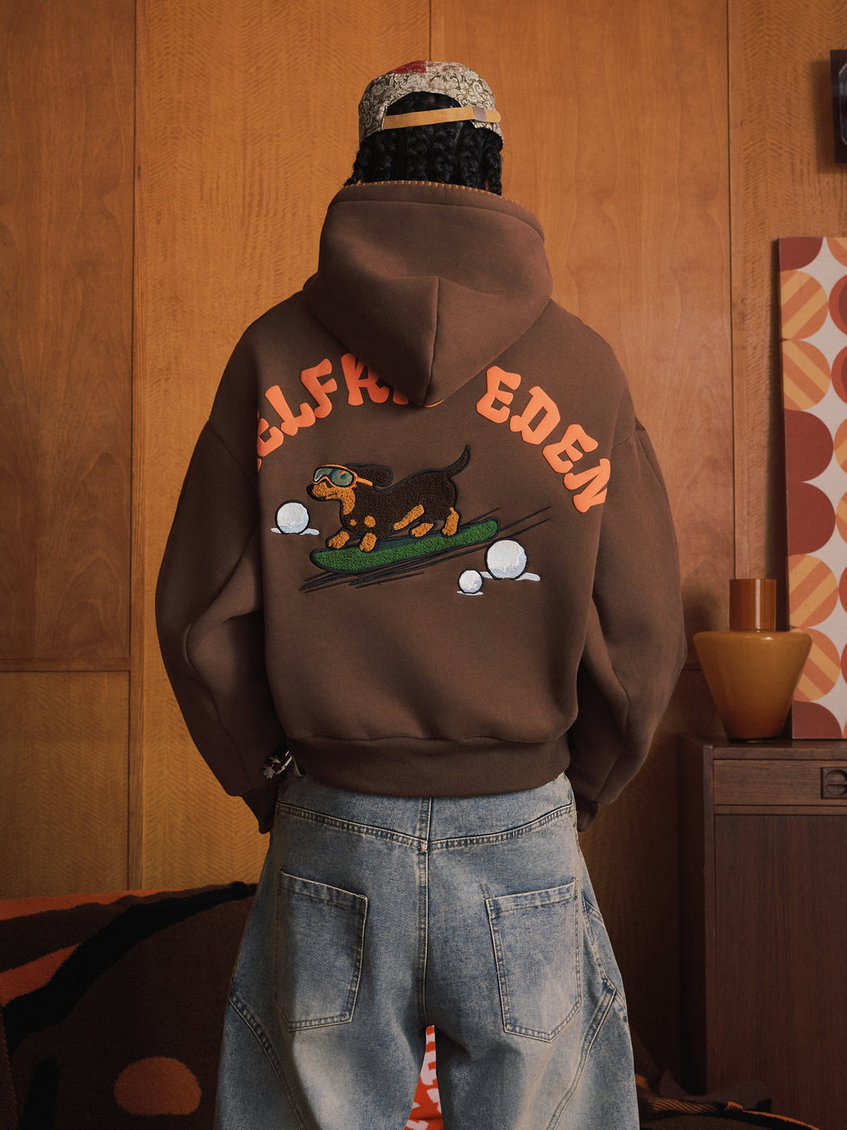 Boxy Dachshund Hoodie Brown - Aelfric Eden