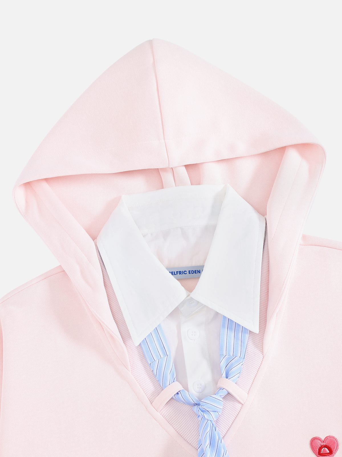 Tie Layered Pullover Hoodie Blue - Aelfric Eden