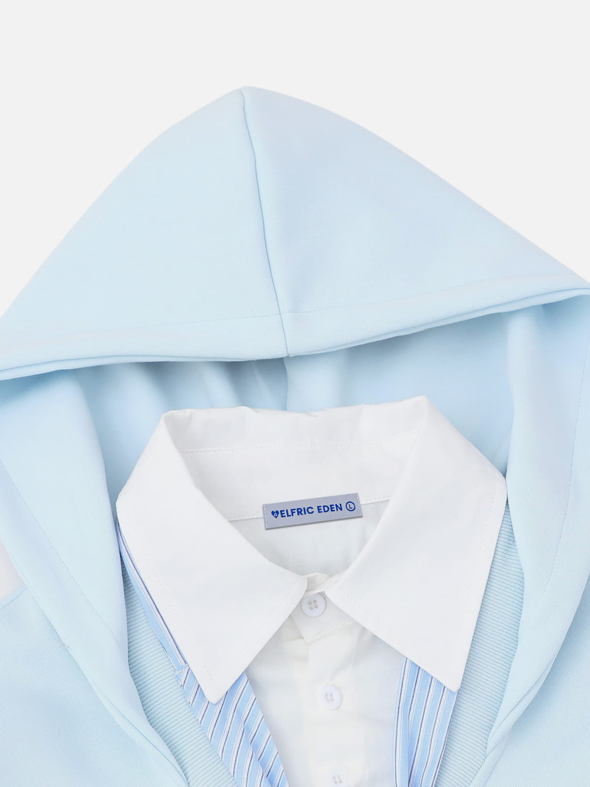 Tie Layered Pullover Hoodie Blue - Aelfric Eden