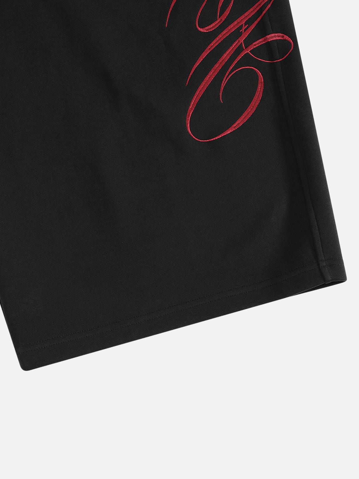 Boxy Script Embroidery Hoodie Sets Black - Aelfric Eden