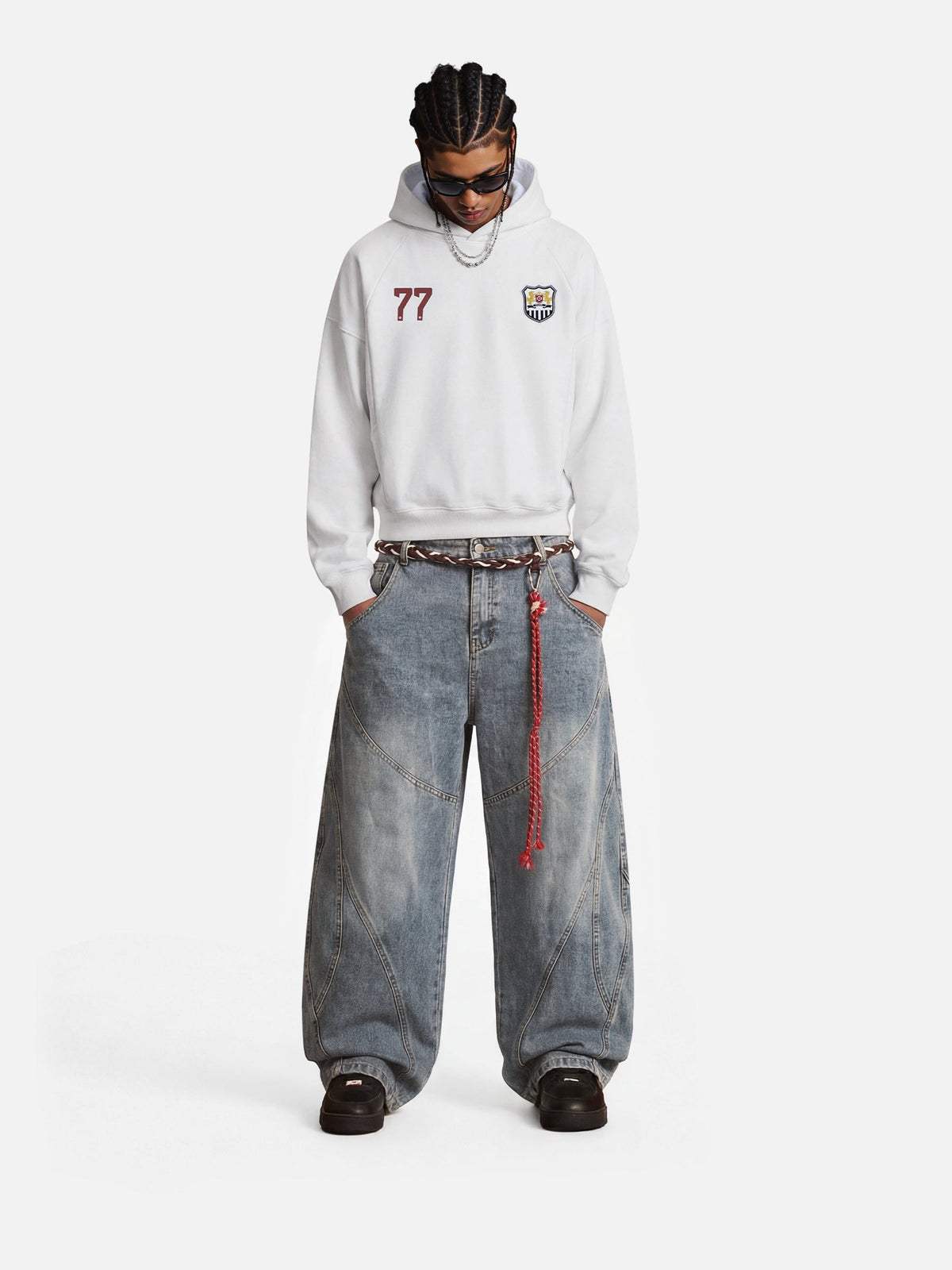 Boxy 77 Pullover Hoodie White - Aelfric Eden