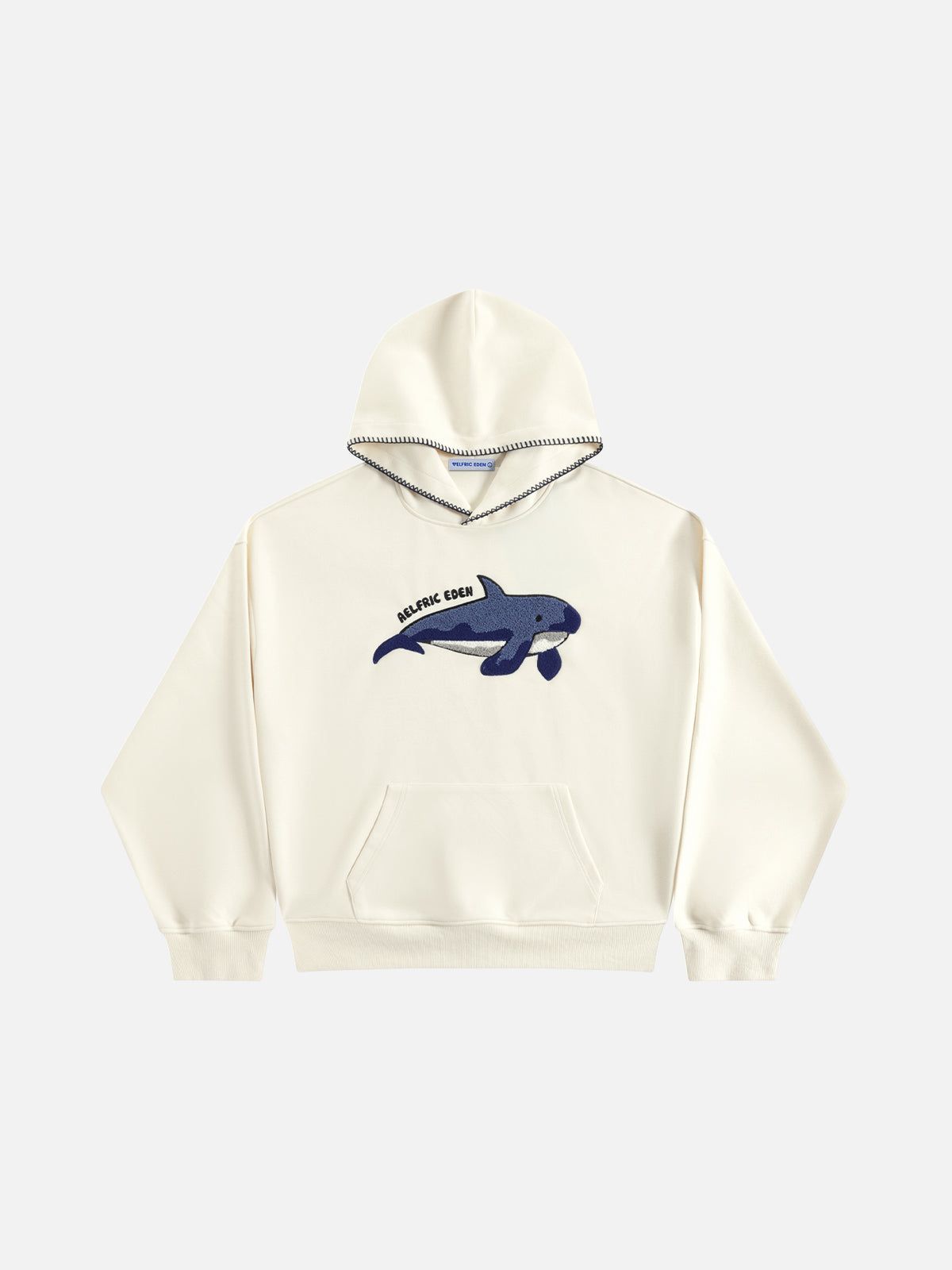 Oversized Whale Pullover Hoodie Apricot - Aelfric Eden