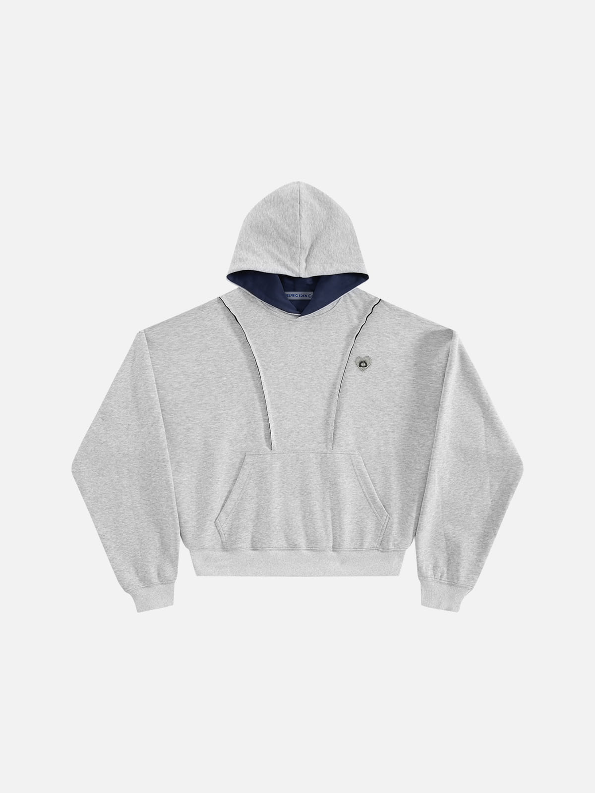 Boxy Panel Pullover Hoodie Dark Blue - Aelfric Eden