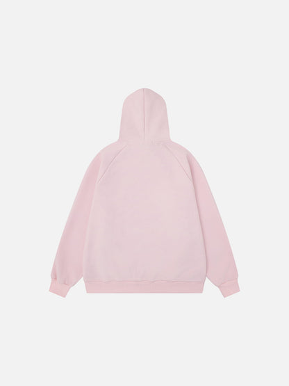 Studded Tie Pullover Hoodie Pink - Aelfric Eden