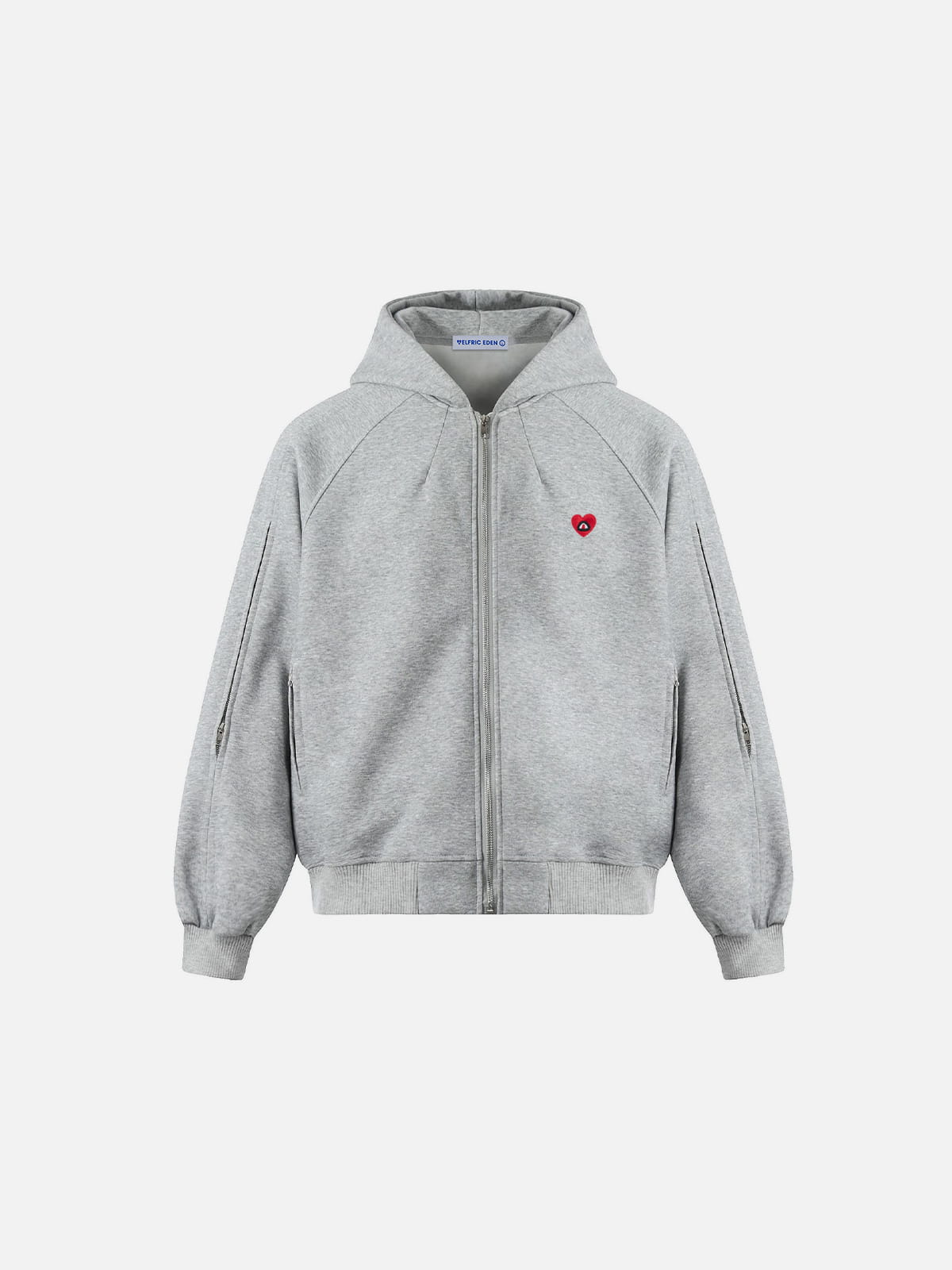 Boxy Washed Panel Zip Up Hoodie Black - Aelfric Eden