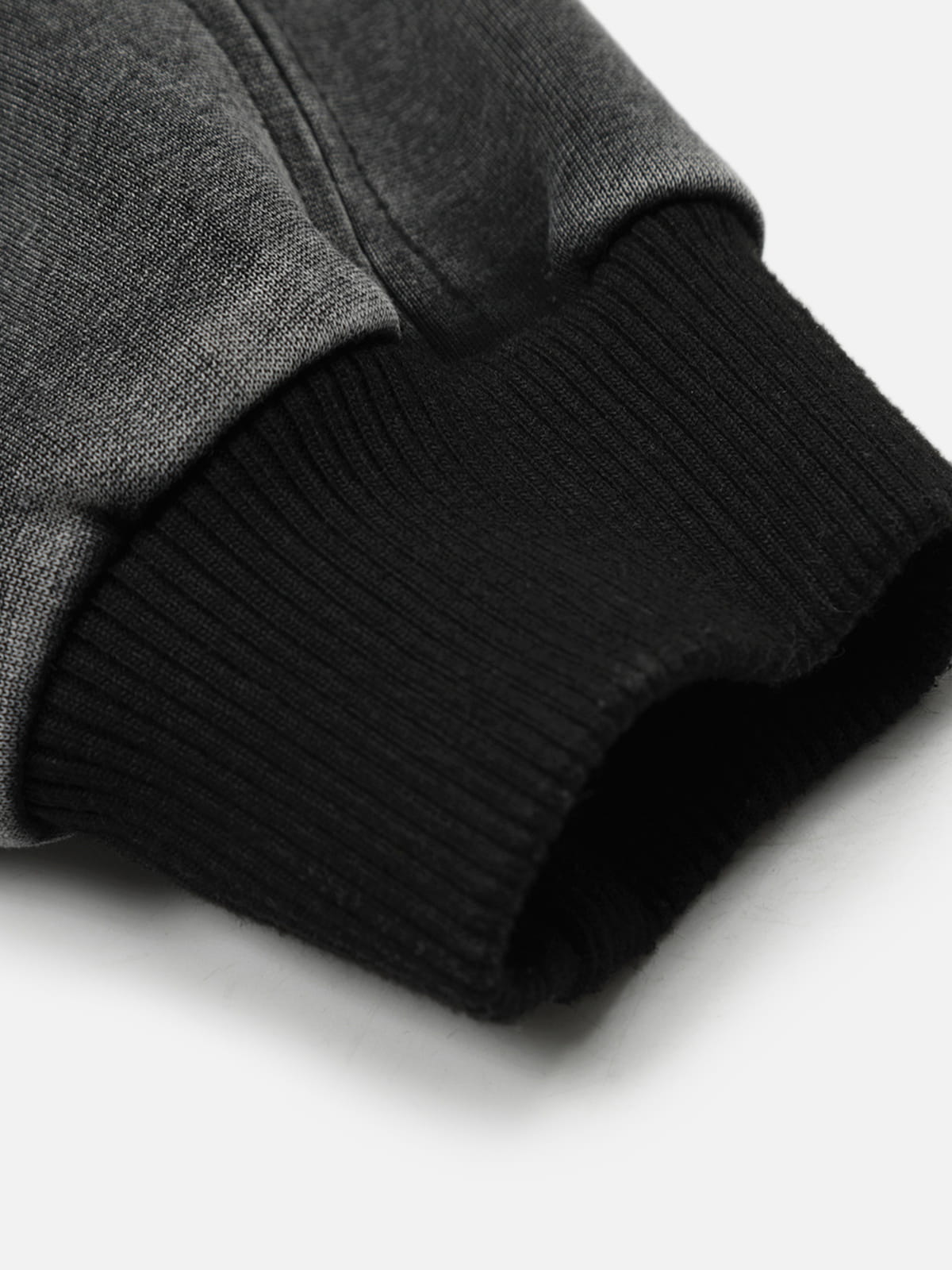 Boxy Washed Panel Zip Up Hoodie Black - Aelfric Eden