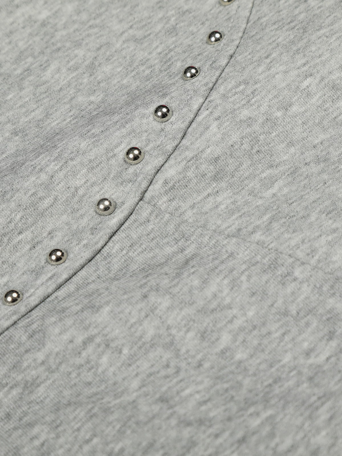 Boxy Studded Zip Up Hoodie Grey - Aelfric Eden
