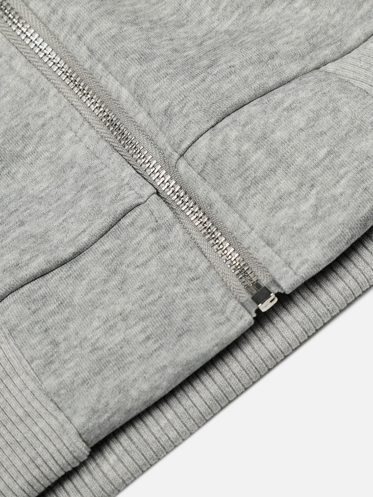 Boxy Studded Zip Up Hoodie Grey - Aelfric Eden