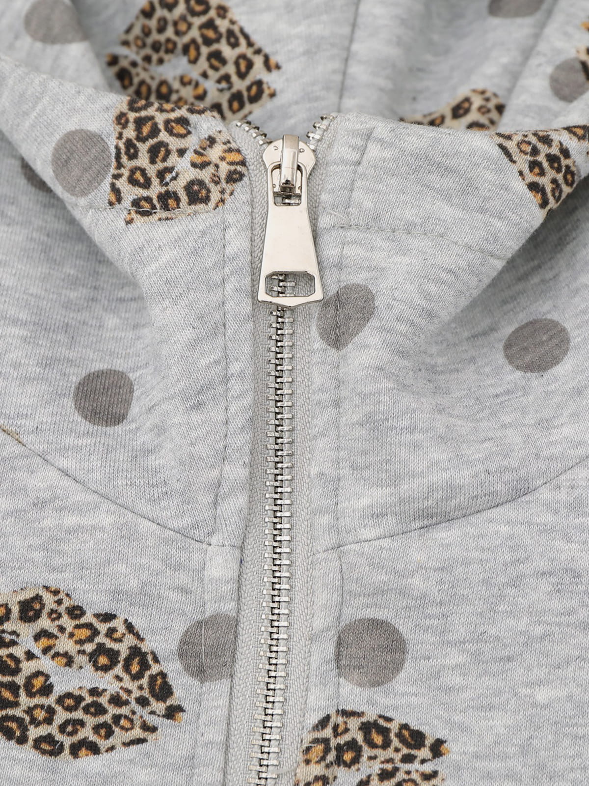Leopard Zip Up Hoodie Grey - Aelfric Eden