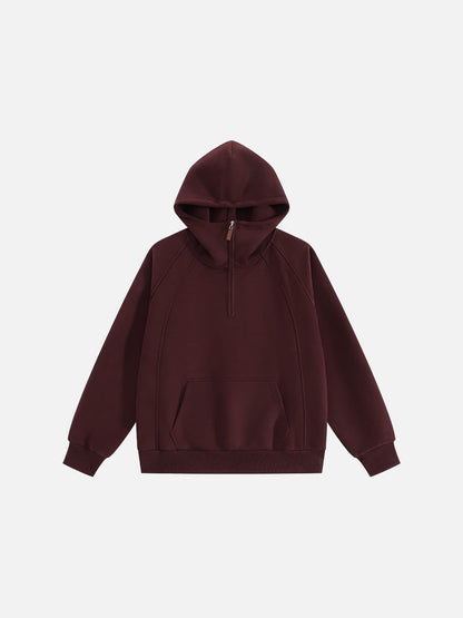 Half Zip Pullover Hoodie Red - Aelfric Eden