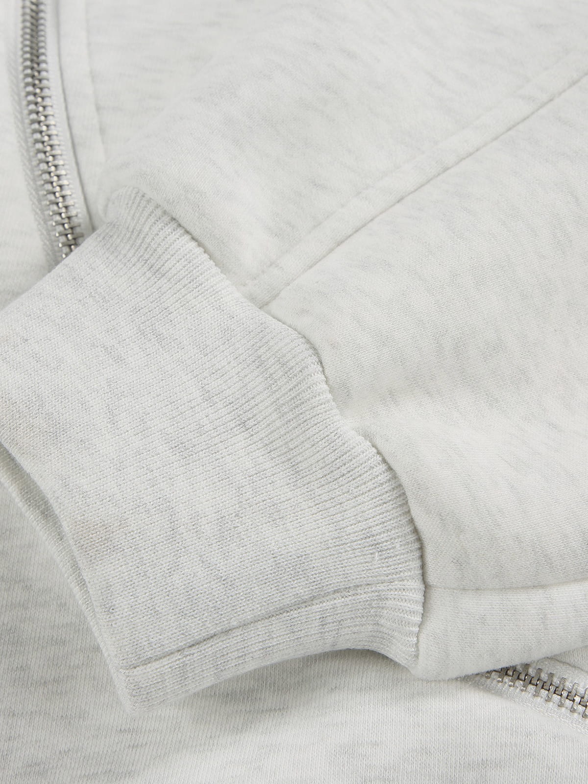 Boxy Curved Zip Up Hoodie White - Aelfric Eden
