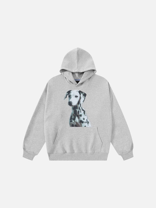 Dalmatian Graphic Pullover Hoodie Grey - Aelfric Eden