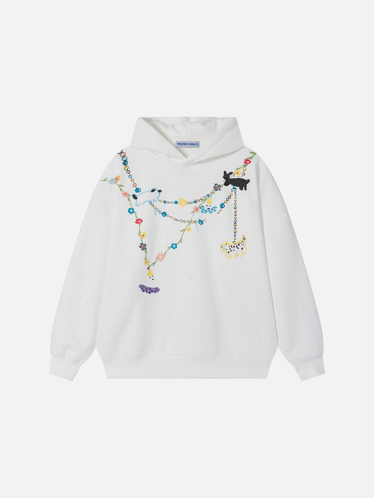 Paint Splatter Graphic Pullover Hoodie Brown - Aelfric Eden