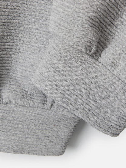 Textured Asymmetrical Zip Up Hoodie Grey - Aelfric Eden