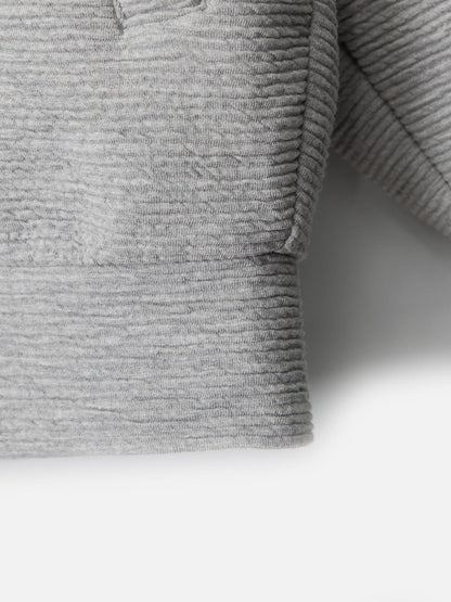 Textured Asymmetrical Zip Up Hoodie Grey - Aelfric Eden