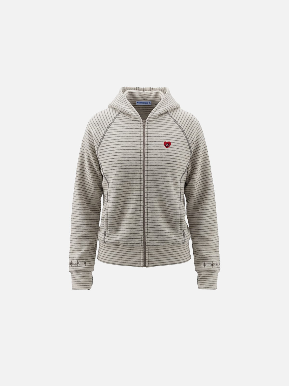 Striped Zip Up Hoodie Khaki - Aelfric Eden