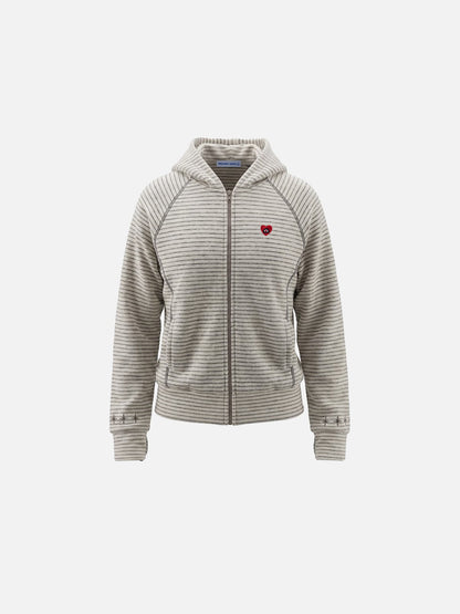 Striped Zip Up Hoodie Khaki - Aelfric Eden