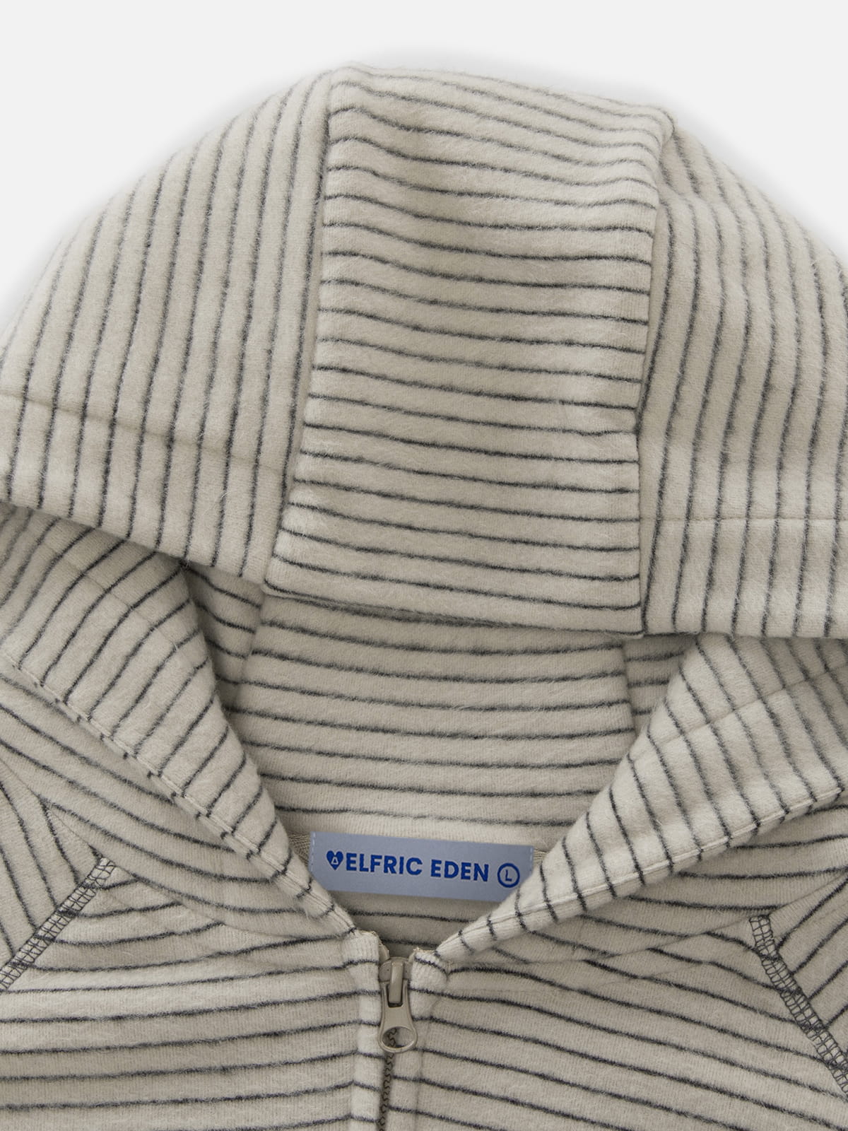 Striped Zip Up Hoodie Khaki - Aelfric Eden