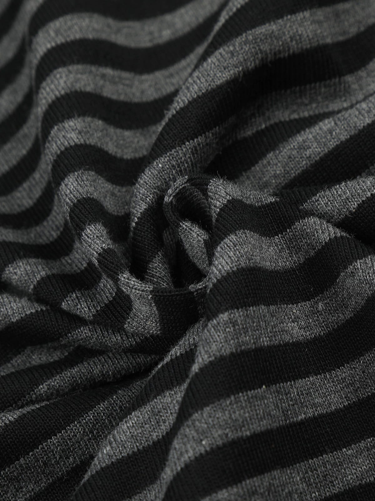Boxy Stripe Button Zip Up Hoodie Black - Aelfric Eden