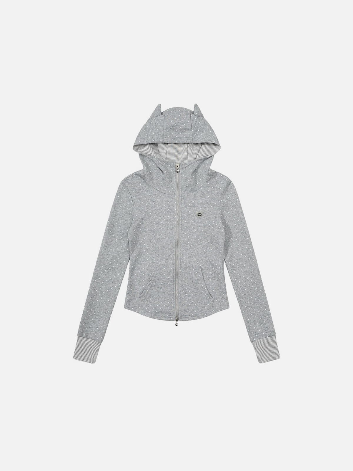 Cat Ear Zip Up Hoodie Grey - Aelfric Eden