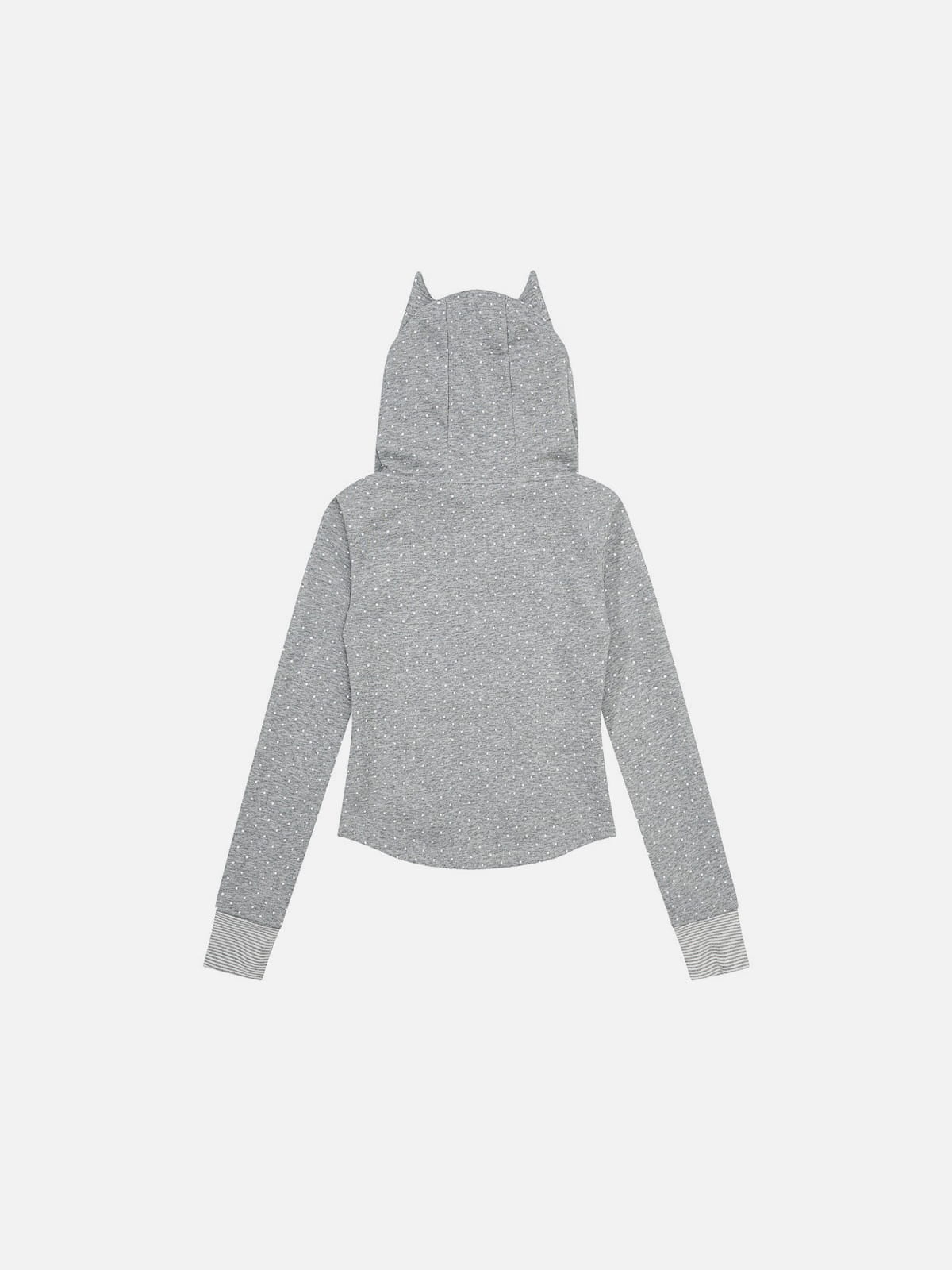 Cat Ear Zip Up Hoodie Grey - Aelfric Eden
