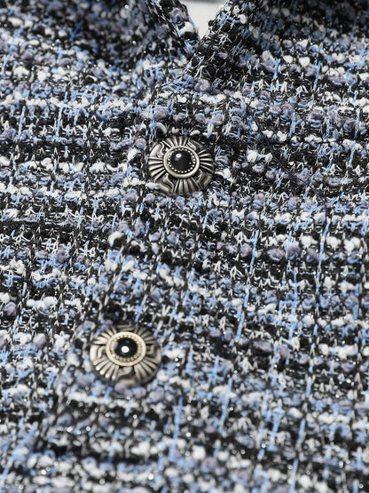 Textured Knit Pullover Hoodie Dark Blue - Aelfric Eden