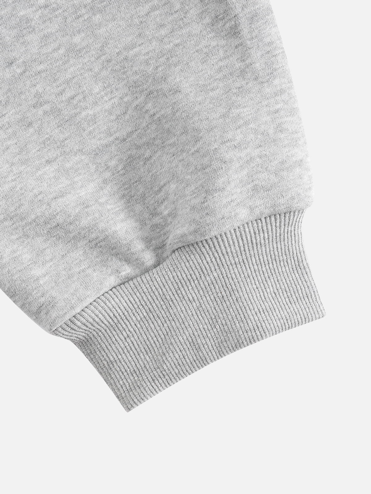 Embroidery Zip Up Hoodie Grey - Aelfric Eden