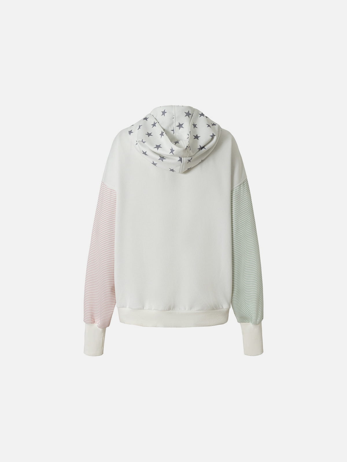 Star Patchwork Zip Up Hoodie White - Aelfric Eden