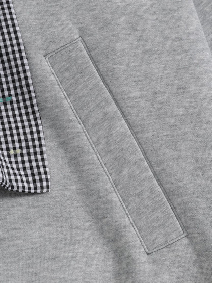 Oversized Scarf-Tie Zip Up Hoodie Grey - Aelfric Eden
